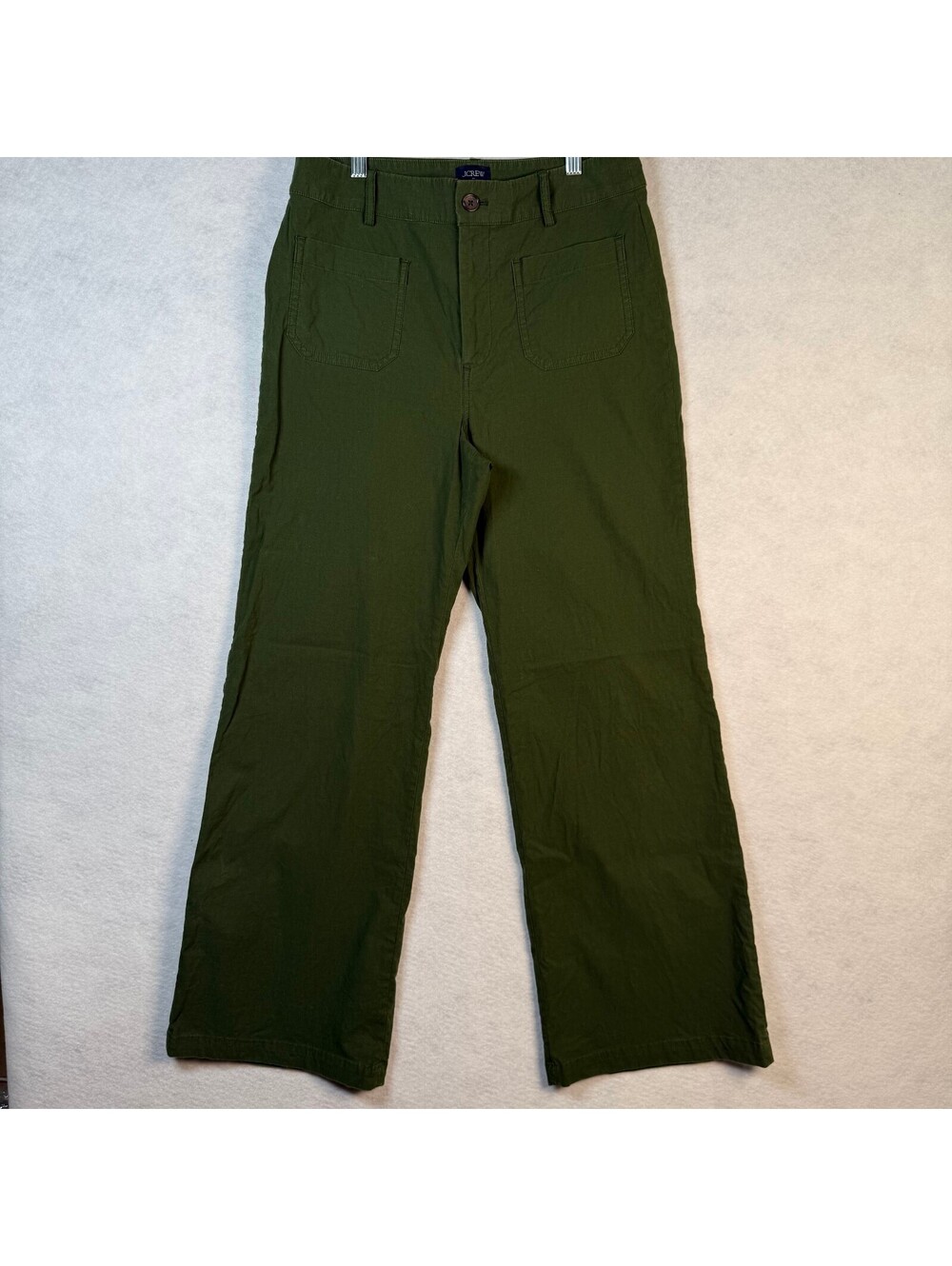 J.Crew Lizzie Pant Women's Green Wide Leg Cotton Pants 28